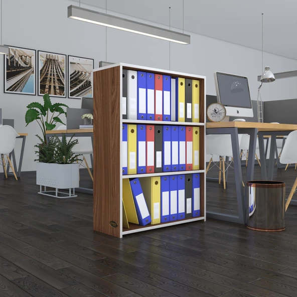 Kenzlife klasörlük raflı ilkutay cvz 105*80*30 kitaplık ofis arkalıksız ürün görseli 1