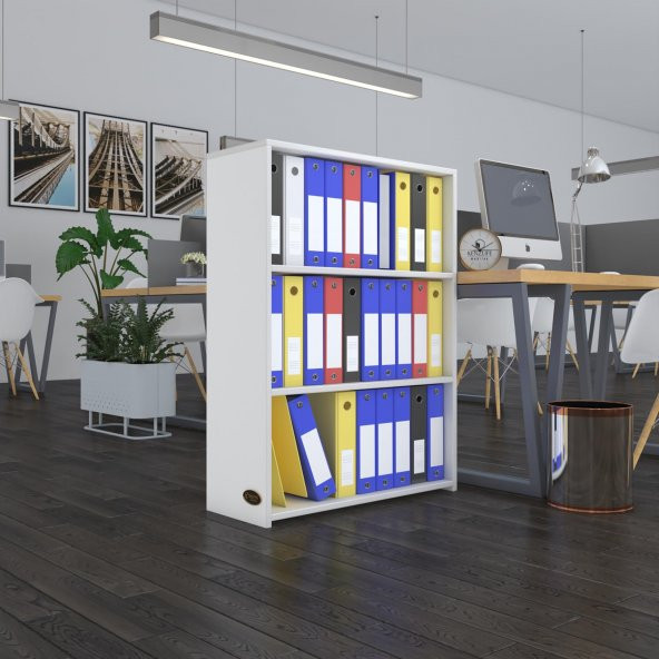 Kenzlife klasörlük raflı ilkutay byz 105*80*30 kitaplık ofis arkalıksız ürün görseli 1