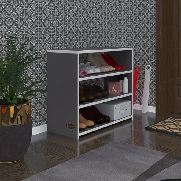 Kenzlife ayakkabılık goya gri 060*70*30 arkalıksız ayakkabı ofis dolabı ürün görseli 1