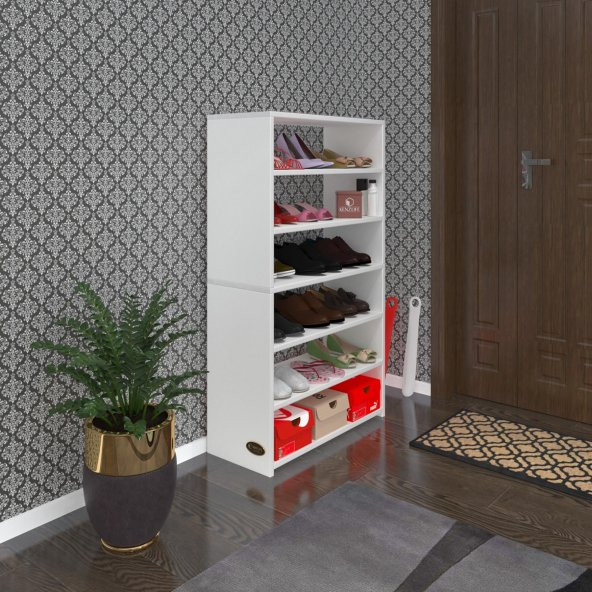 Kenzlife ayakkabılık goya byz 120X70X30 arkalıksız ayakkabı ofis dolabı iki bölme ürün görseli 1