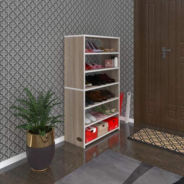 Kenzlife ayakkabılık goya crd 120*70*30 arkalıksız ayakkabı ofis dolabı iki bölme ürün görseli 1