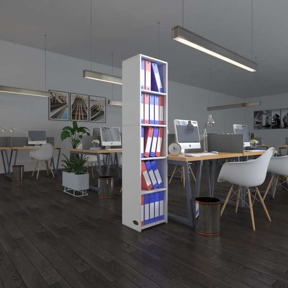 Kenzlife klasörlük raflı kutadgu byz 175*40*30 kitaplık ofis arkalıksız ürün görseli 1
