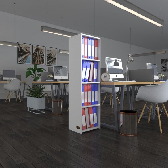 Kenzlife klasörlük raflı börteçin byz 140*40*30 kitaplık ofis arkalıksız ürün görseli 1