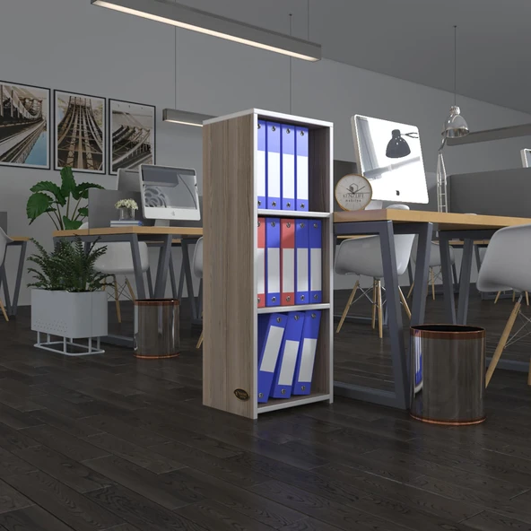 Kenzlife klasörlük raflı almakay crd 105*40*30 kitaplık ofis arkalıksız ürün görseli 1