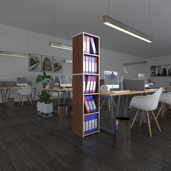 Kenzlife klasörlük raflı kutadgu cvz 175*40*30 kitaplık ofis arkalıksız ürün görseli 1