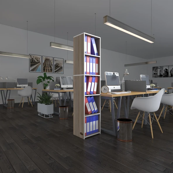 Kenzlife klasörlük raflı kutadgu crd 175*40*30 kitaplık ofis arkalıksız ürün görseli 1