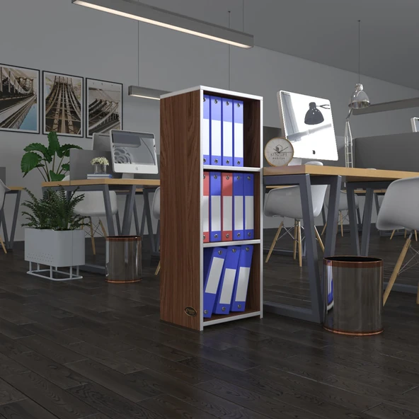 Kenzlife klasörlük raflı almakay cvz 105*40*30 kitaplık ofis arkalıksız ürün görseli 1