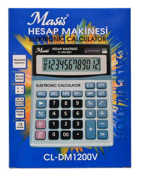 Masis CL-DM1200V 12 Hane Masaüstü Hesap Makinesi ürün görseli 1