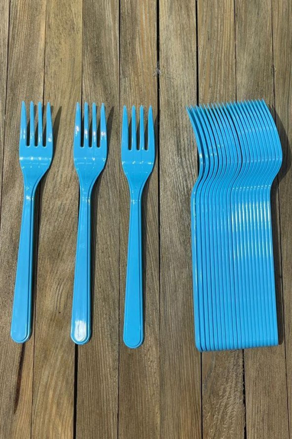 Beysüs Plastik Çatal Parti Çatal Turkuaz ürün görseli 1