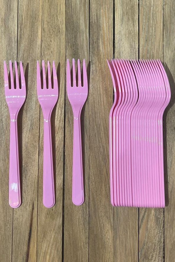 Beysüs Plastik Çatal Parti Çatal Pembe ürün görseli 1