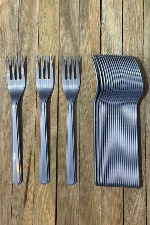 Beysüs Plastik Çatal Parti Çatal Gümüş ürün görseli 1
