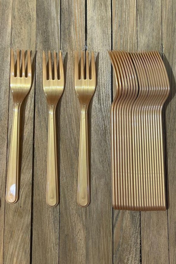 Beysüs Plastik Çatal Parti Çatal Gold ürün görseli 1