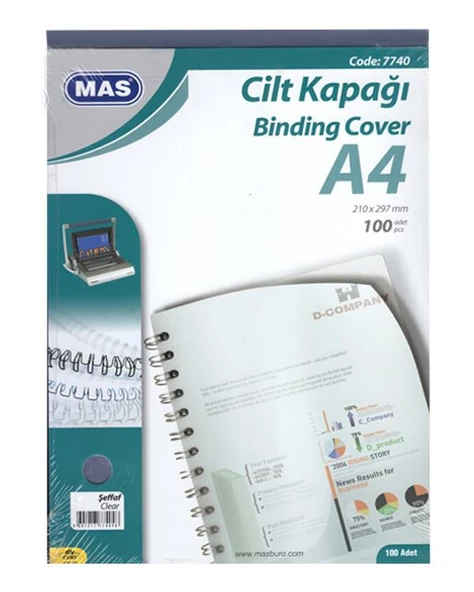 Mas A4 Şeffaf Cilt Kapağı 7740 ürün görseli 1