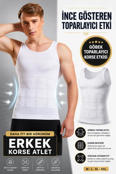 Erkek Korse Atlet Göbek Toparlayıcı İnce Gösteren 1 Beden İncel ürün görseli 1