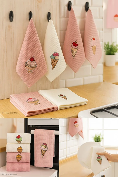 6 Parça Mutfak Kurulama Bezi 40 X 60 Cm İce Cream ürün görseli 1