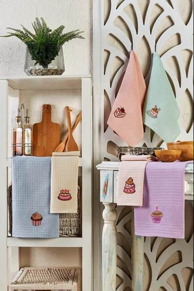6 Parça Mutfak Kurulama Bezi 40 X 60 Cm Cake - Resim 3