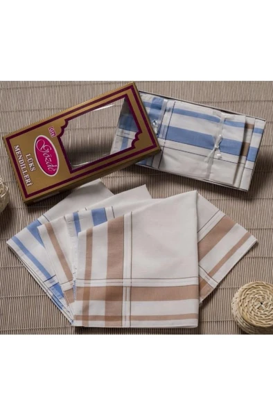 Sarı Kutulu 46x46 cm 12 Adet Kumaş Mendil-GSK 07 ürün görseli 1