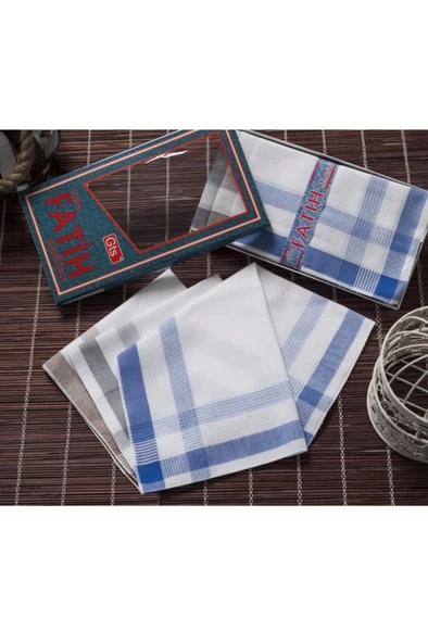 Fatih Kutulu 40x40 cm Düzine 12 Adet Kumaş Mendil FM 03 ürün görseli 1