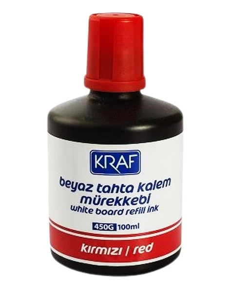 Kraf Beyaz Tahta Kalemi Mürekkebi 100ml Kırmızı 450G ürün görseli 1