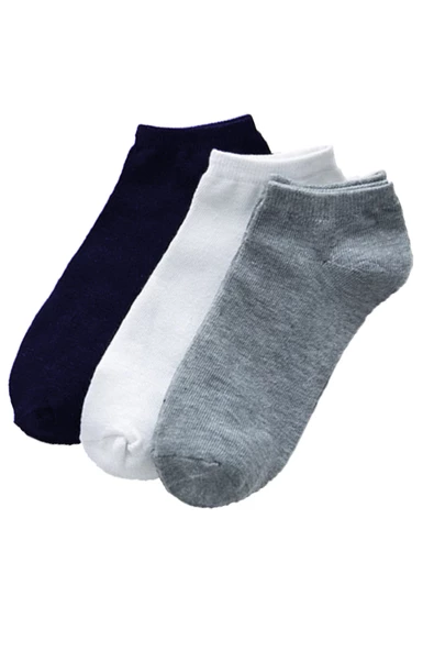 3lü Unisex Kısa Patik Çorap Ekonomik Pamuklu Spor Çorabı ürün görseli 1