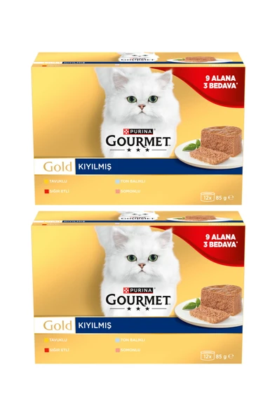 Gourmet Gold Karışık Kıyılmış Konserve Yetişkin Kedi Yaş Maması 24 X 85 G ürün görseli 1