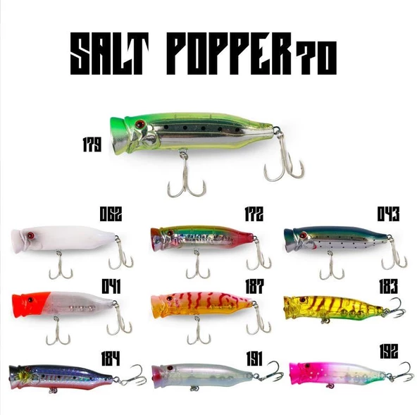 Fujin Salt Popper 70mm 9.5gr Su Üstü Maket Balık ürün görseli 1
