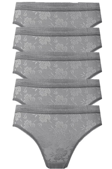 5li Kadın Dantelli Bikini Külot Pamuklu Arkası Düz Safir ürün görseli 1