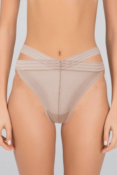 Kadın Dantel Çapraz Lastikli İpli Tanga String Külot ürün görseli 1