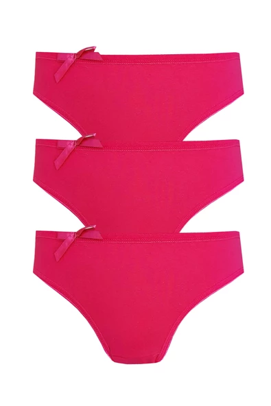 3lü Kadın Bikini Külot Pamuklu Renkli Ekonomik Rahat ürün görseli 1