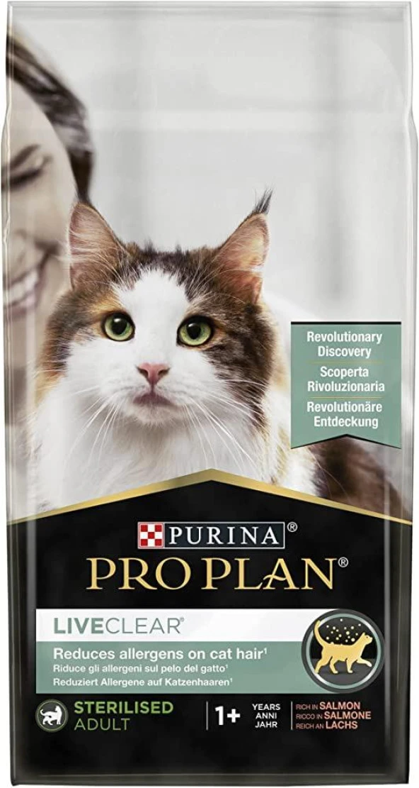 Pro Plan Live Clear Sterilised Adult Somonlu Kısır Yetişkin Kedi Maması 1,4 Kg ürün görseli 1