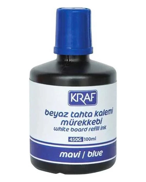 Kraf Beyaz Tahta Kalemi Mürekkebi 100ml Mavi 450G ürün görseli 1