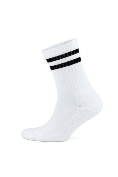 6lı Erkek Unisex Çizgili Soket Çorap Pamuklu Tenis Ekonomik Spor ürün görseli 1