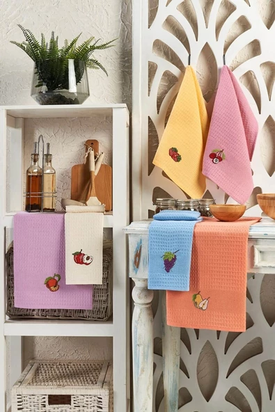 6 Parça Mutfak Kurulama Bezi 40 X 60 Cm Fruit - Resim 3