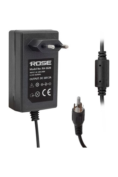 Rose Ra-1620 Rca Fişli 16 Volt - 2 Amper Priz Tipi Rca -tos Fişli Santral Adaptörü ürün görseli 1