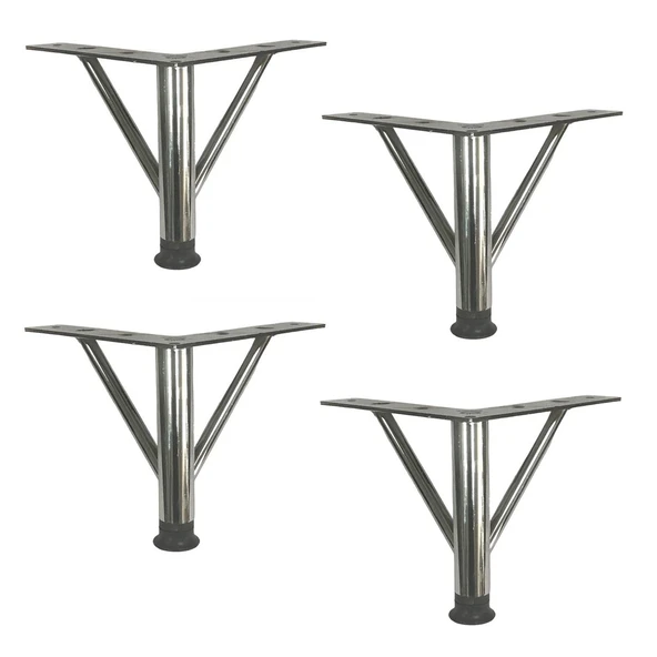 4 Adet Firkete Ayak Metal 15 cm Krom Mobilya Koltuk Ayağı ürün görseli 1