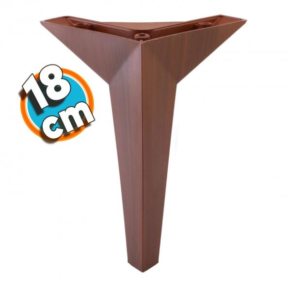 Mobilya Kanepe Sehpa TV Ünitesi Koltuk Ayağı 18 cm Kahverengi Ahşap Desenli Baza Ayak ürün görseli 1