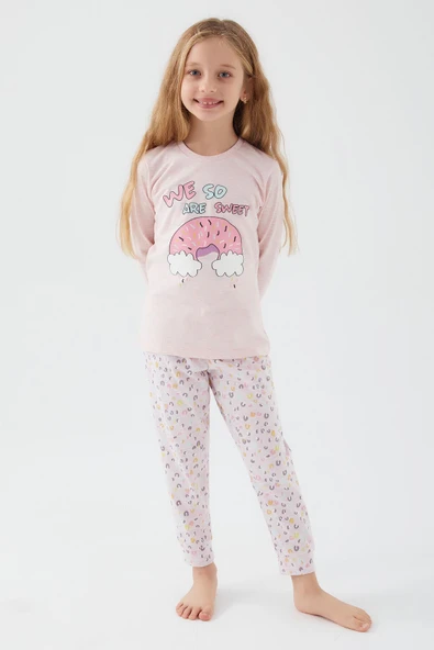 Roly Poly 3098 We So Sweet Melanj Kız Çocuk Pijama Takım ürün görseli 1
