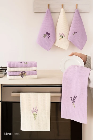 6 Parça Mutfak Kurulama Bezi 40 X 60 Cm Lavender Flower ürün görseli 1