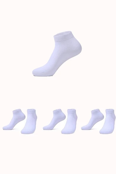3lü Erkek Kısa Patik Çorap Penye Pamuklu Ekonomik Spor Çorabı ürün görseli 1