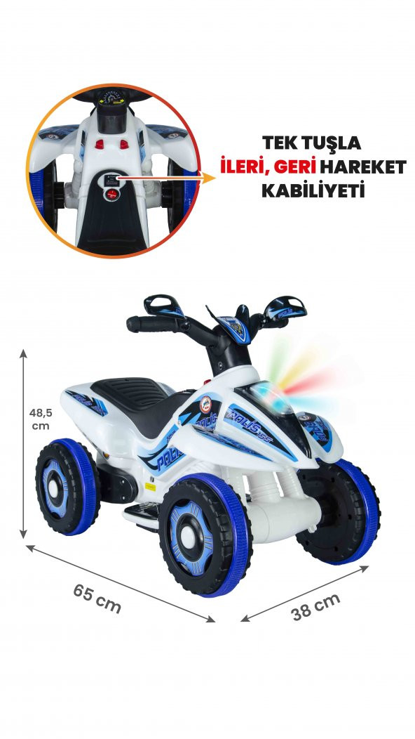 UJ Toys 6V Akülü ATV - Polis ürün görseli 1