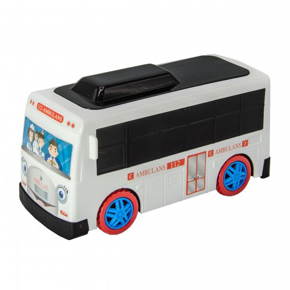 UJ Toys Sesli ve Işıklı Çarp Dön Sevimli Ambulans-Beyaz ürün görseli 1