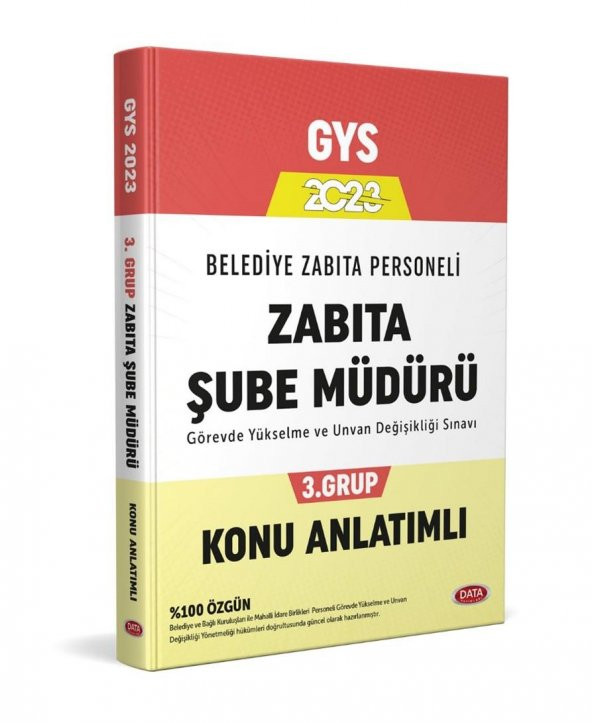 2023 Belediye Zabıta Personeli Zabıta Personeli Şube Müdürü 3. Grup Konu Anlatımlı Data Yayınları ürün görseli 1