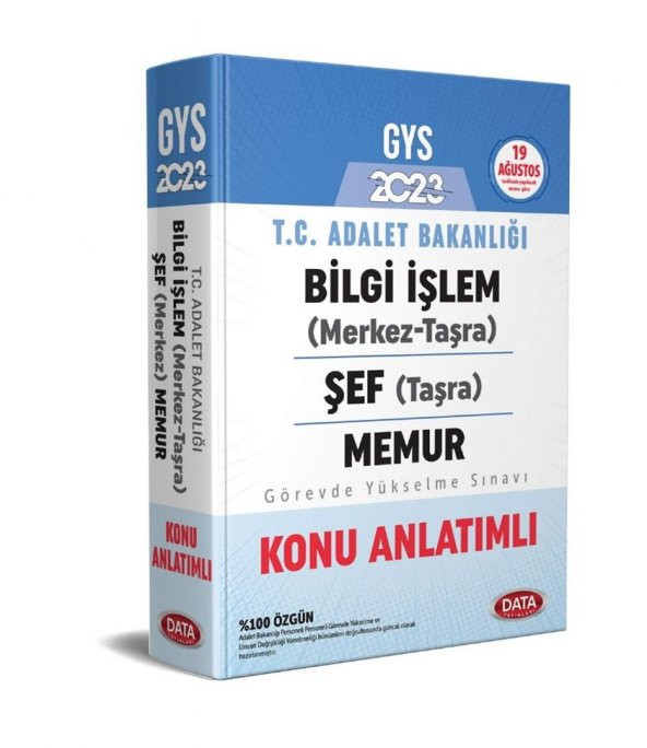 2023 GYS T. C. Adalet Bakanlığı Bilgi İşlem Şef Memur Konu Anlatımı Data Yayınları ürün görseli 1