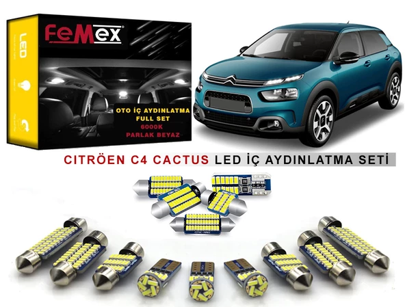 Citröen Cactus LED İç Aydınlatma Ampul Seti FEMEX Parlak Beyaz ürün görseli 1