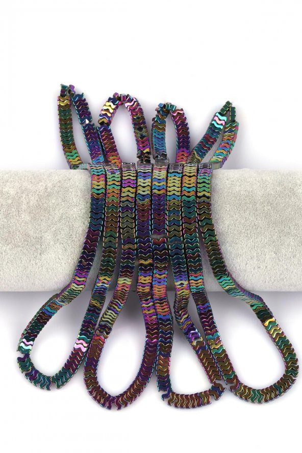 Renkli Hematit Doğal Taş Dizi 7 x 1 mm W Kesim ürün görseli 1