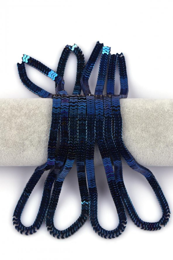 Lacivert Hematit Doğal Taş Dizi 7 x 1 mm W Kesim ürün görseli 1