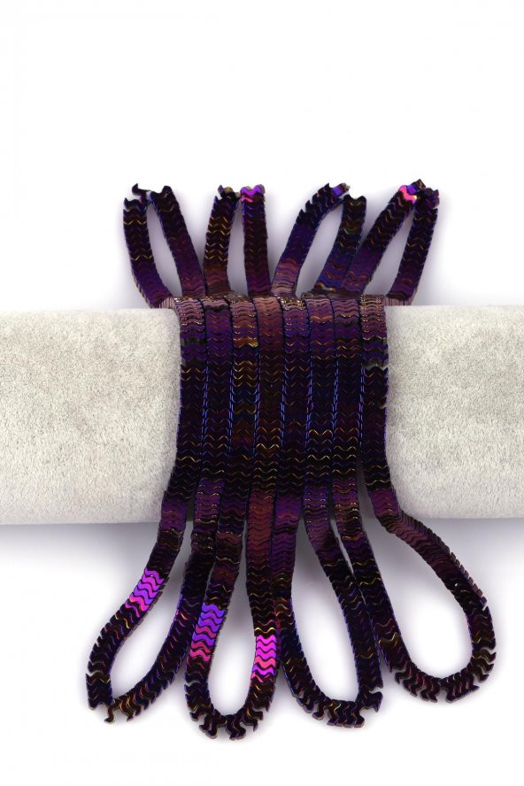 Mor Hematit Doğal Taş Dizi 7 x 1 mm W Kesim ürün görseli 1