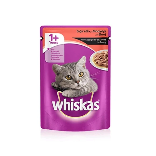 Whiskas Pouch Sığır Etli Kedi Konservesi 85 Gr ürün görseli 1