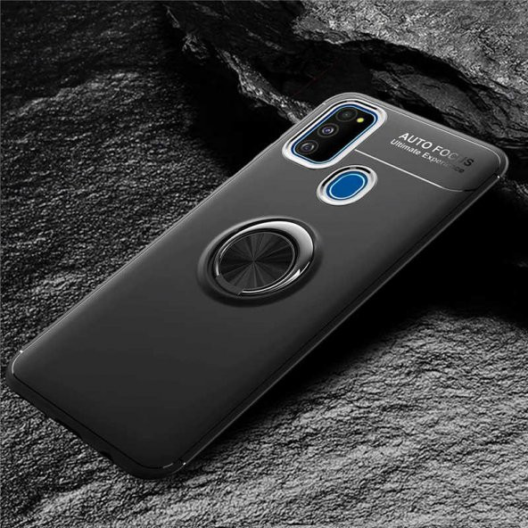 Samsung Galaxy M21 Kılıf Yüzüklü Kamera Korumalı Range Silikon Kılıf ürün görseli 1