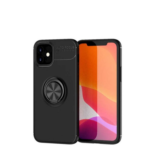Apple iPhone 12 Kılıf Yüzüklü Kamera Korumalı Range Silikon Kılıf ürün görseli 1